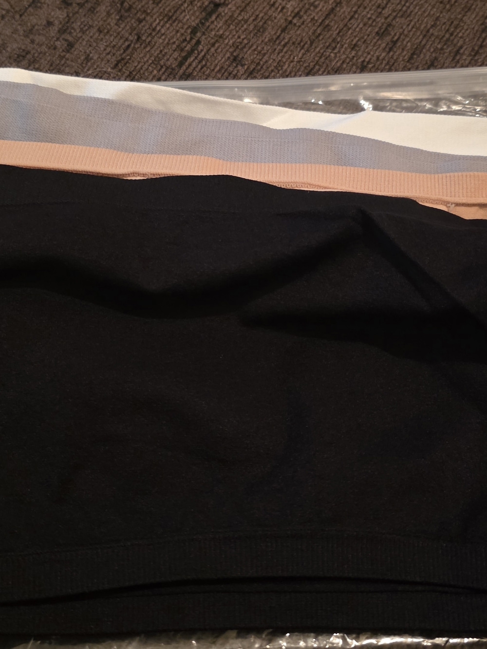Set of 4 Tube Tops/sport Bras. Knit Tops in Black, Peach, Gray, and White